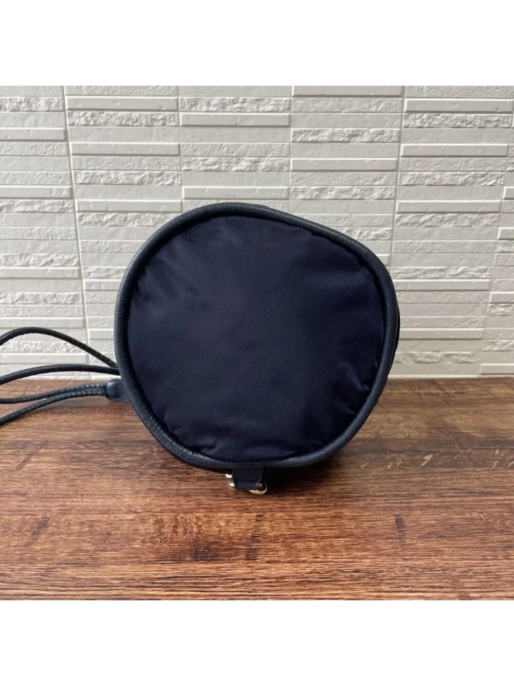 Celine Nylon Leather Shoulder Bag Drawstring Gold - Picture 5 of 10